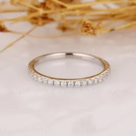 0.19CT Round Cut Natural Diamond Half Eternity Matching Wedding Band