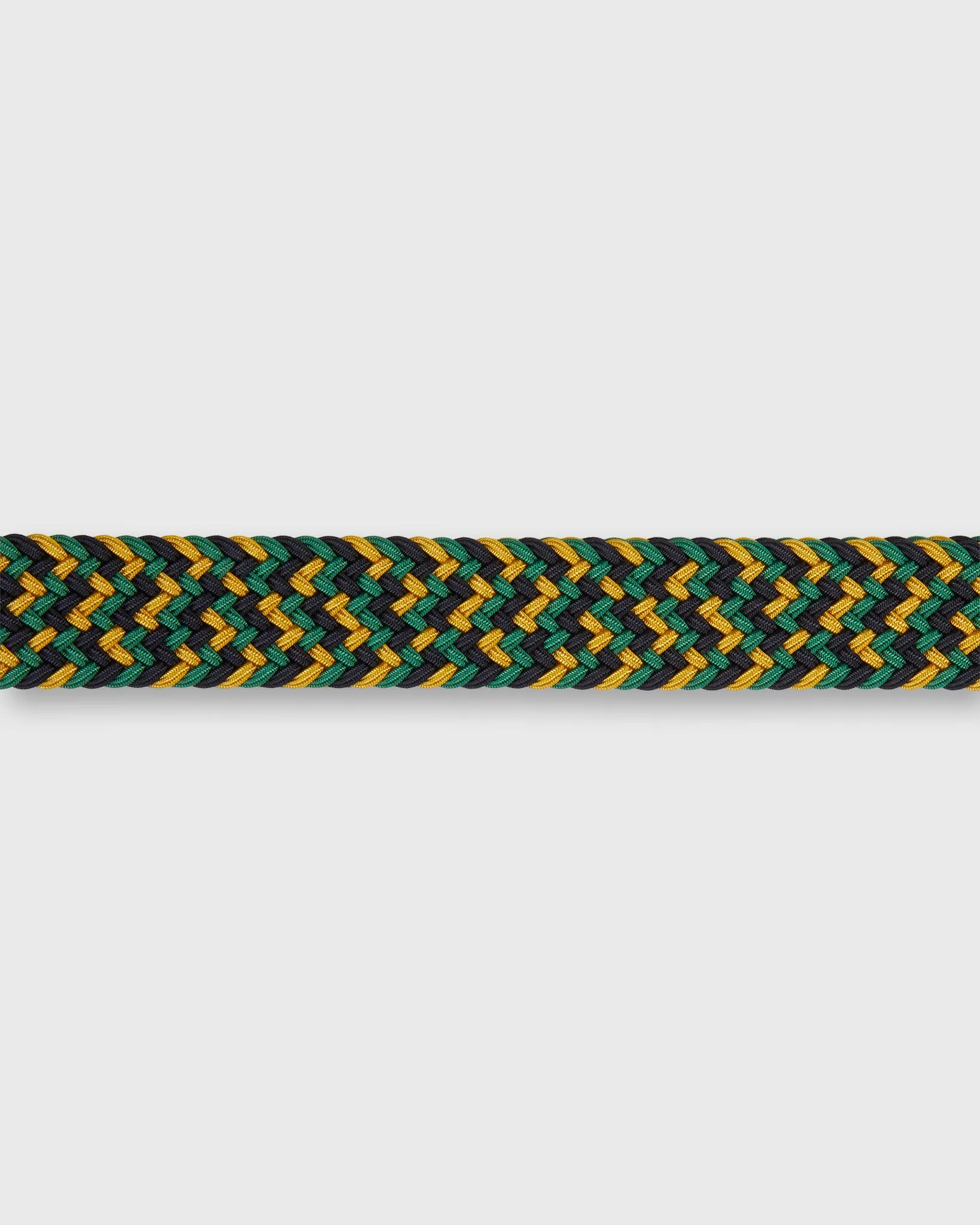 1.25" Woven Elastic Belt in Gold/Green/Navy