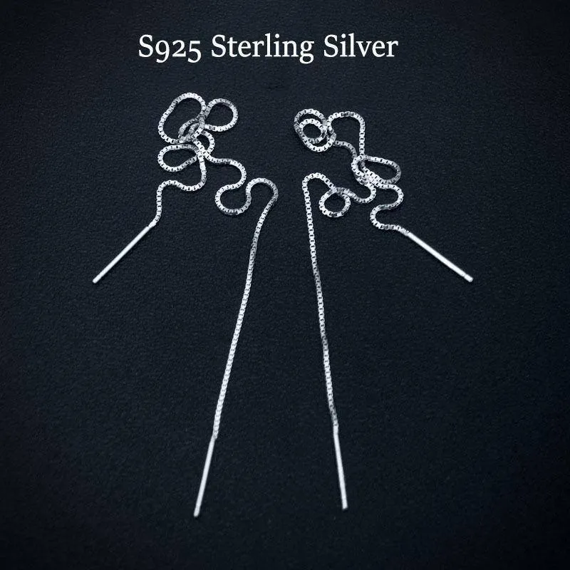 7 Sizes, Minimalist 925 Long Chain Earrings