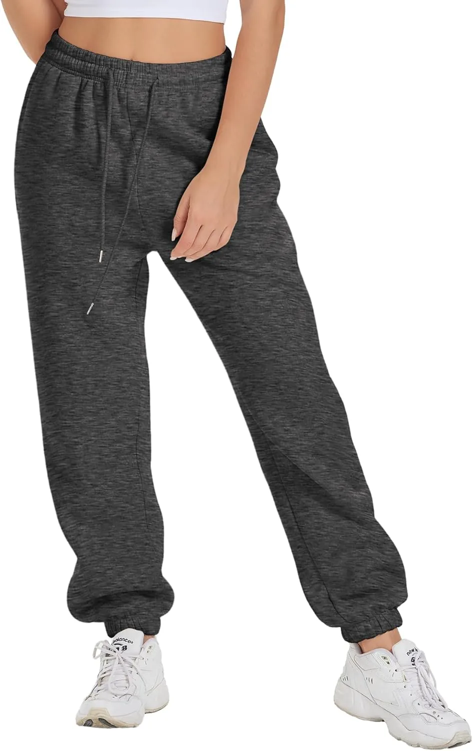 ATHMILE Sweatpants Women Fleece Pockets Winter Fall Fashion Baggy Lounge Pants Joggers