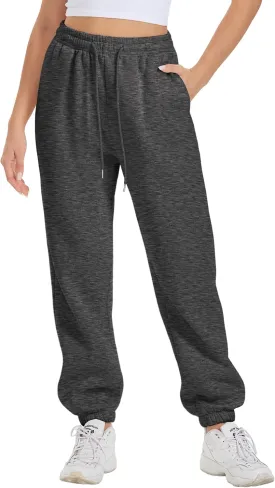 ATHMILE Sweatpants Women Fleece Pockets Winter Fall Fashion Baggy Lounge Pants Joggers
