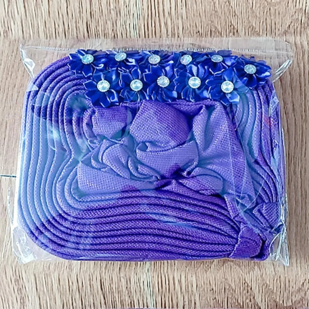 Auto Gele Floral African Head Tie of Nigeria Aso Oke Headwraps Turban Wedding Party Flower Headwear Hijab for Women