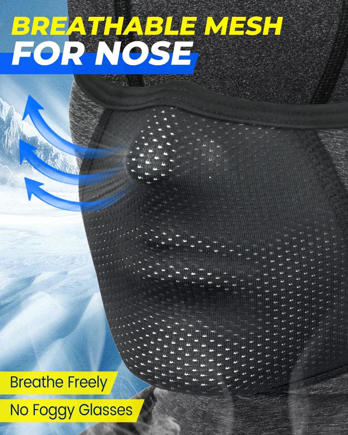 Balaclava Face Mask with Glasses Holes for Men Women Summer Cooling Shiesty Mask Sun UV Protection for Motorcycle Work Ski