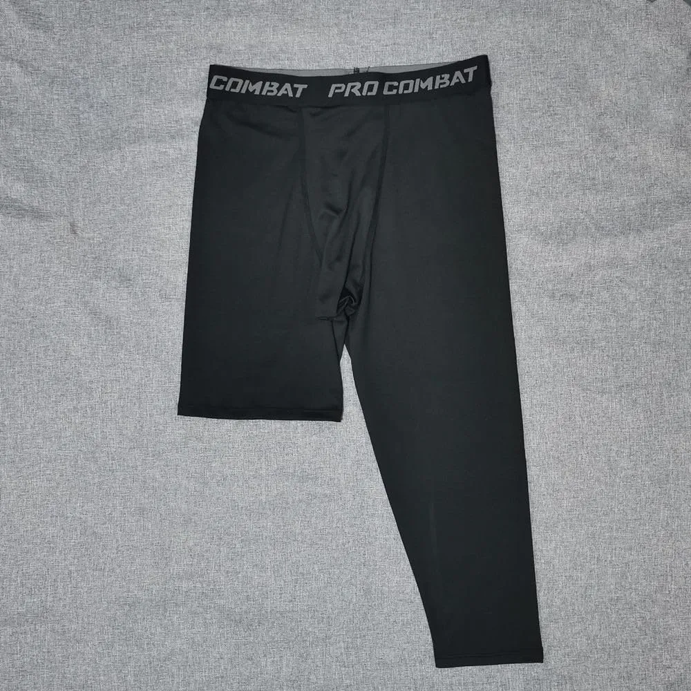 BaronHong Basketball Single Leg Tight Sports Pants 3/4 One Leg Compression Pants Athletic Base Layer Underwear