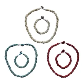 Beaded necklace with matching bracelet