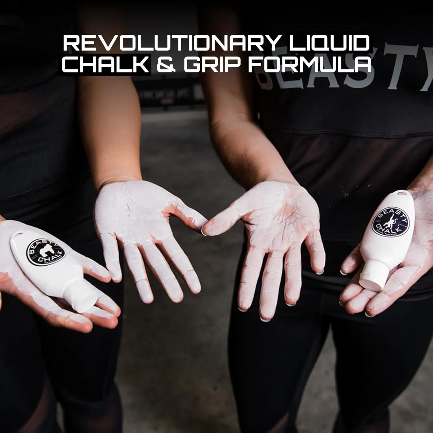 Beasty Chalk - Liquid Chalk for Weightlifting, Cross Training, Gymnastics, Sports. Two 1.5 oz. Squeeze Bottles. All Natural or IPA Based.