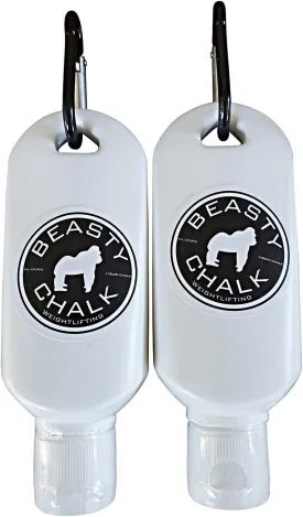 Beasty Chalk - Liquid Chalk for Weightlifting, Cross Training, Gymnastics, Sports. Two 1.5 oz. Squeeze Bottles. All Natural or IPA Based.