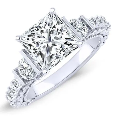 Belle Diamond Matching Band for Princess Center (Band Only. Engagement Ring Not Included)