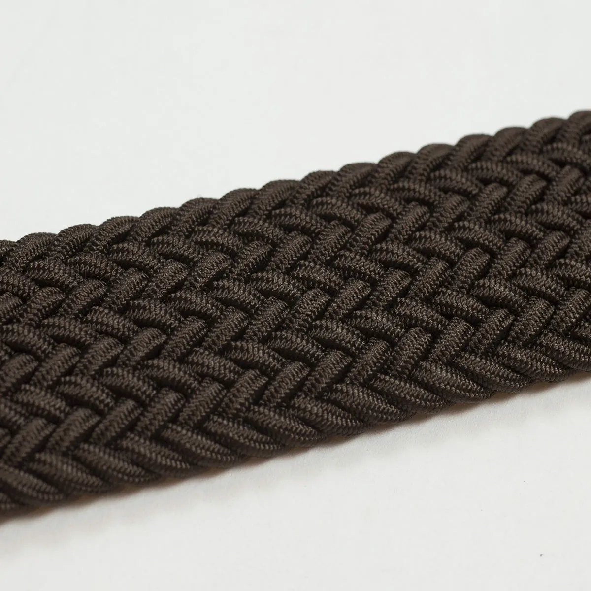Brown "intreccio" elastic woven belt