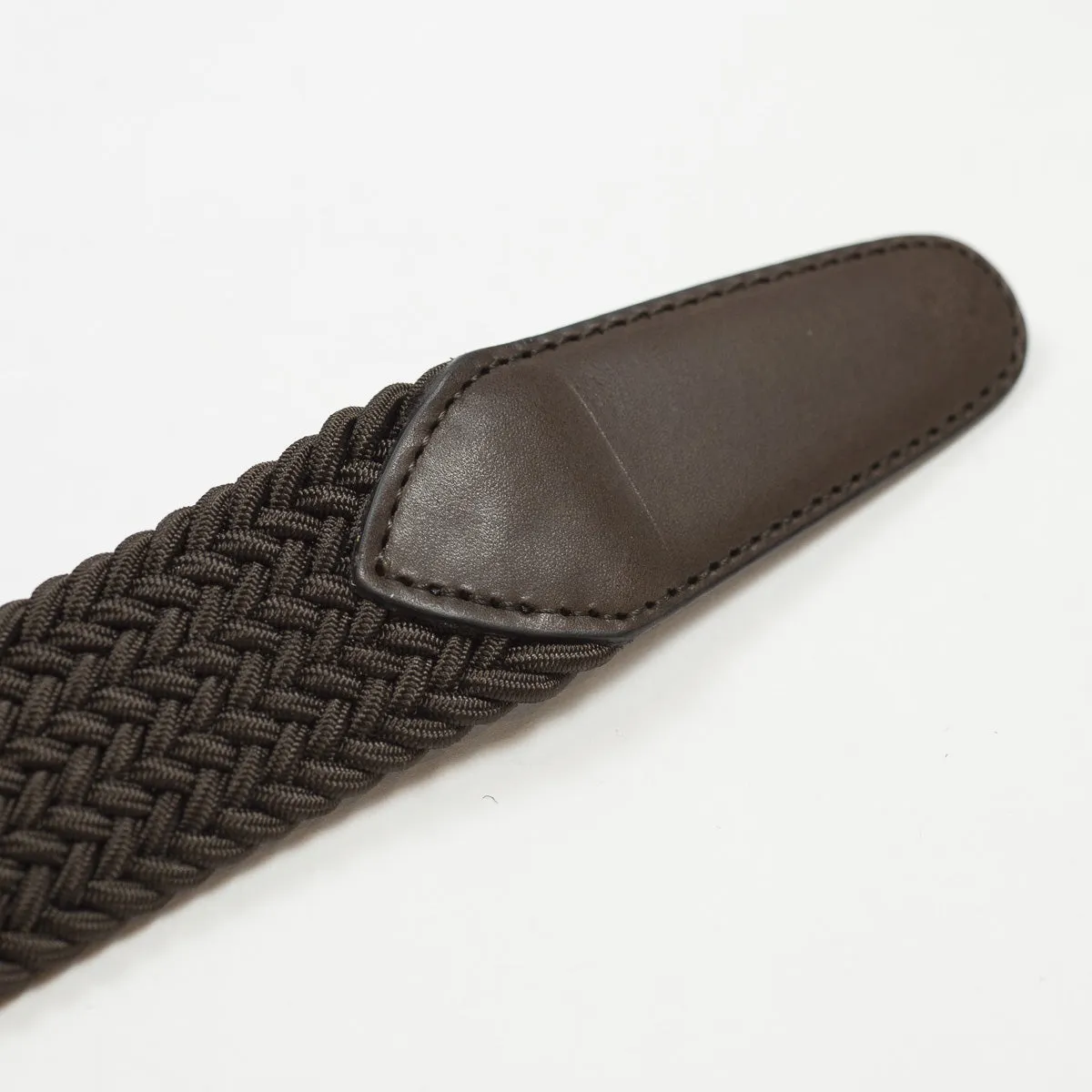 Brown "intreccio" elastic woven belt