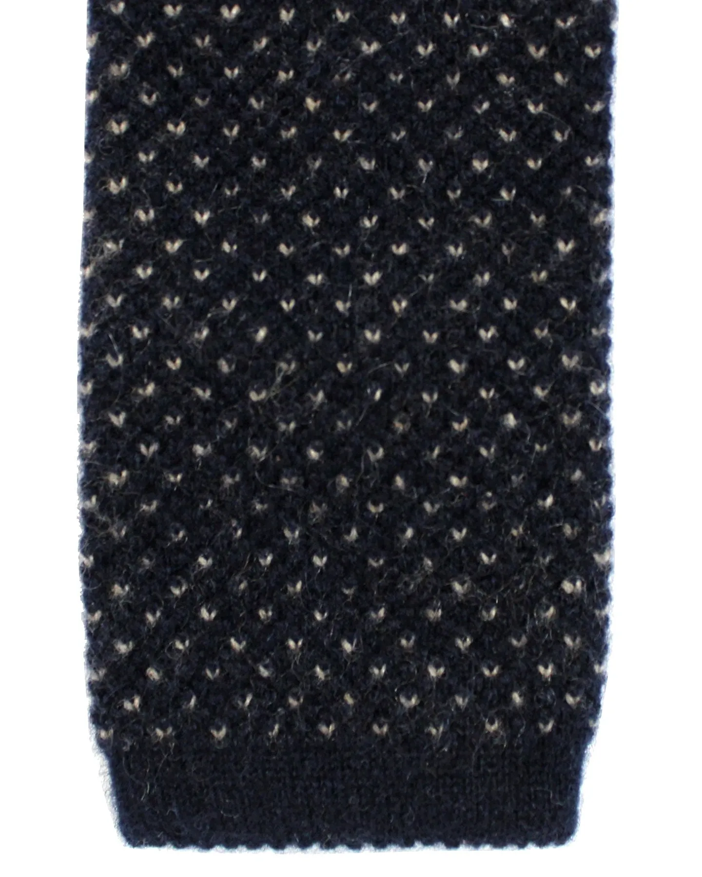 Brunello Cucinelli Cashmere Square End Knitted Tie - Black Birdseye SALE