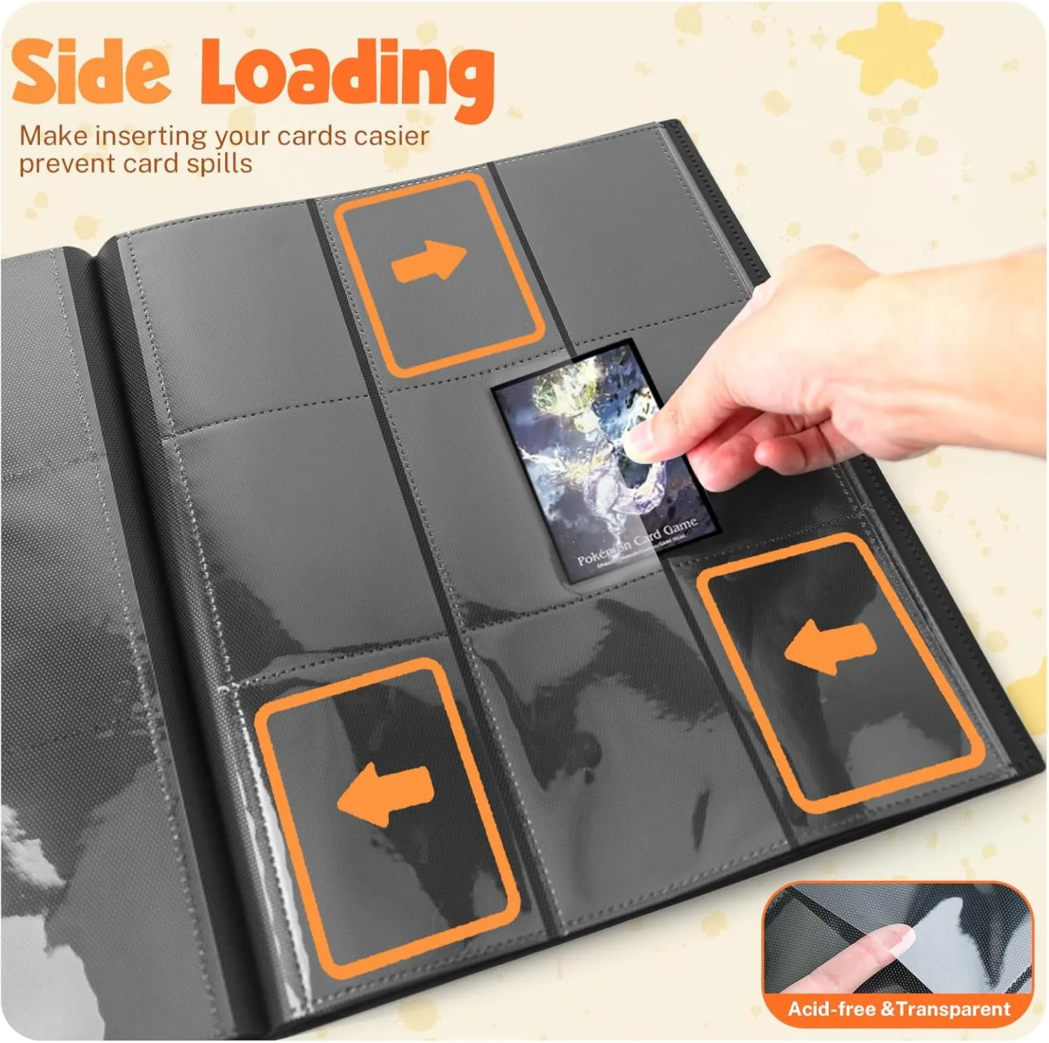 Card Binder, 9 Pocket Trading Card Album Folder,20 Pages, 360 Card Capacity Sports Card Binder, Premium Card Binders Compatible with MTG, TCG, Baseball Cards (Black)
