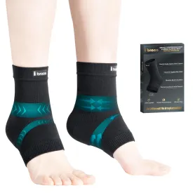 Compression Foot Sleeves (Pair) with Partial Pressure for Ankle Pain and Plantar Fasciitis, Ankle Support for Achilles Tendonitis, Swelling, Fatigue, Injury Recovery, Unisex