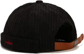 Corduroy Brimless Docker Hat for Unisex Stylish Adjustable Rolled Cuff Skull Cap Harbour Beanie Hats