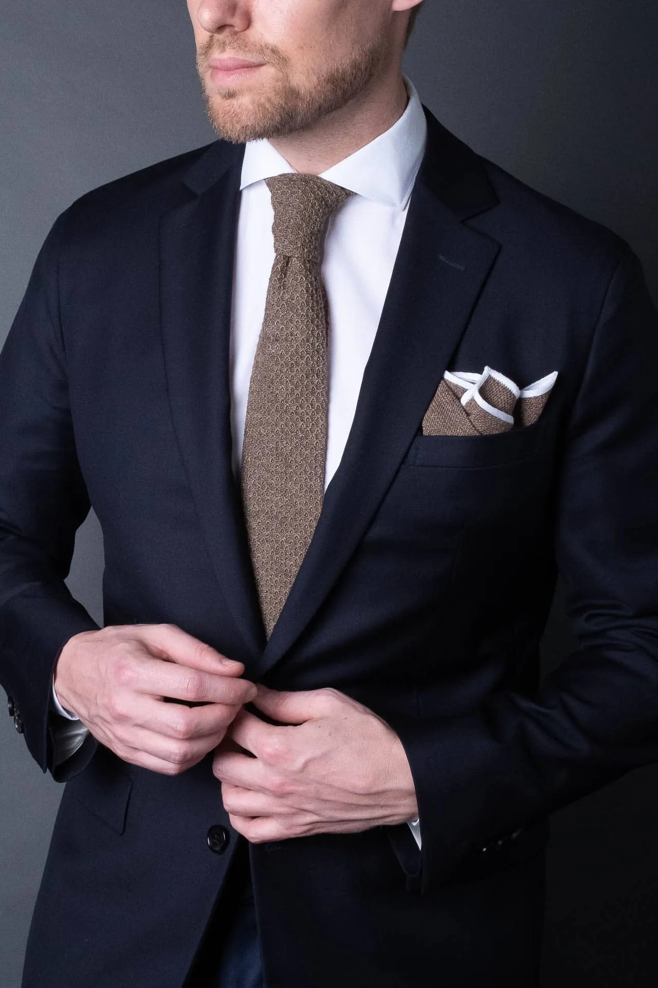 Cotton knitted Tie - Brown