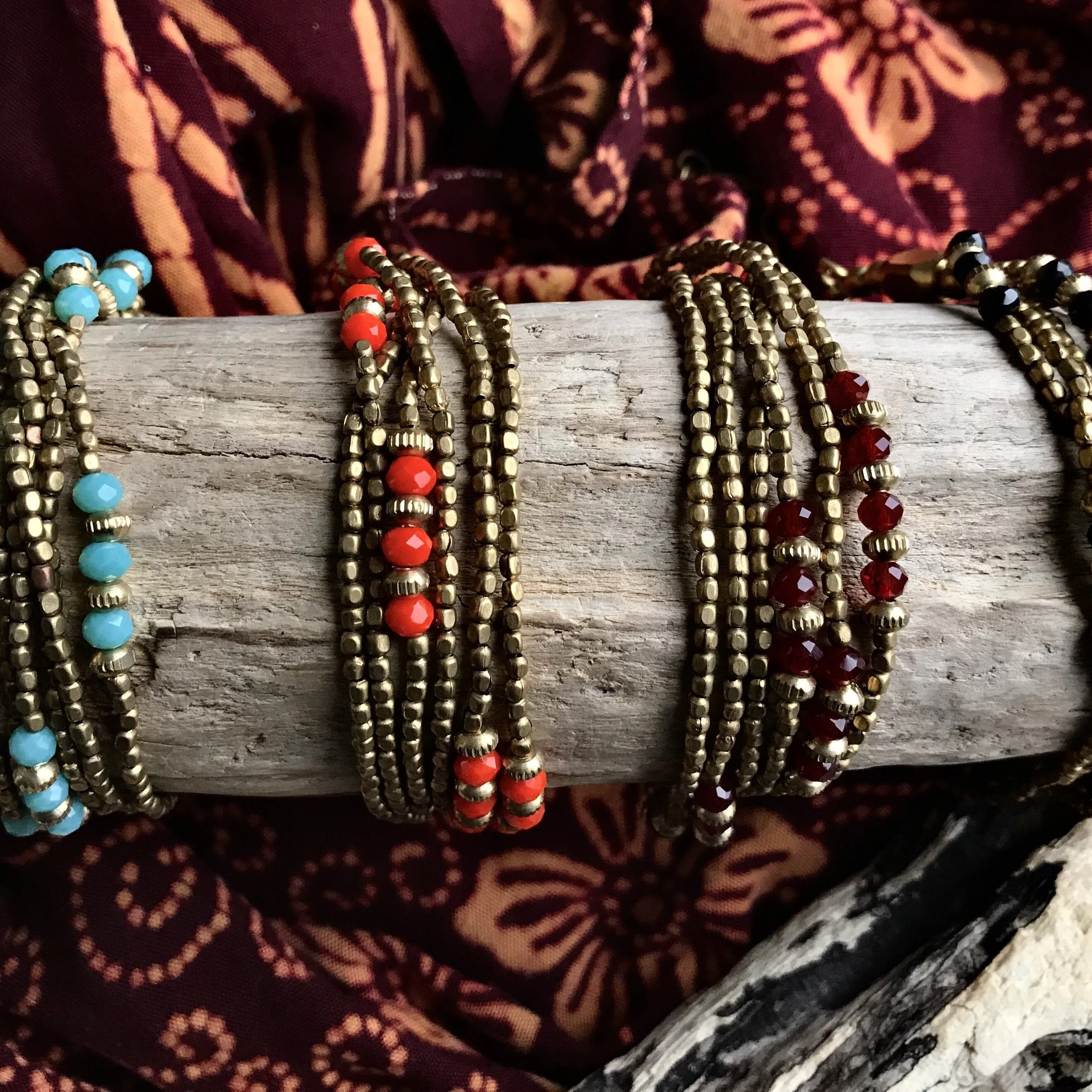 Crystal Bead Multi Strand Bracelet