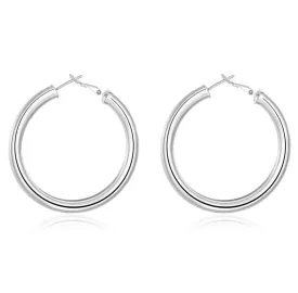 Cylindrical Hoops Silver Earrings for Women