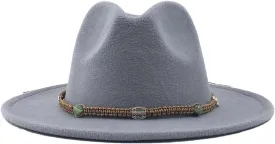 Dcvmvmn Men Wide Brim Caps Female Male Hat Jazz Cap Winter Panama Hat Fedoras Hat