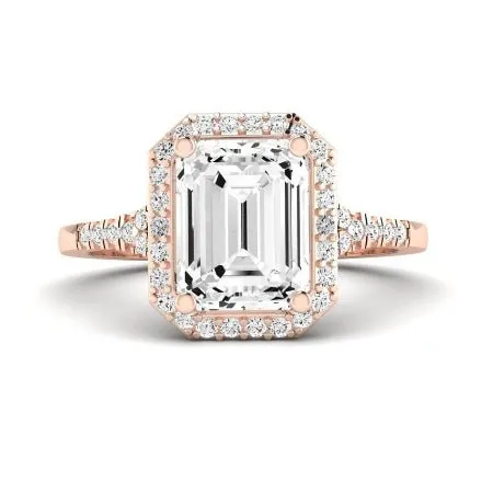 Desert Rose Diamond Matching Band for Emerald Center (Band Only. Engagement Ring Not Included)