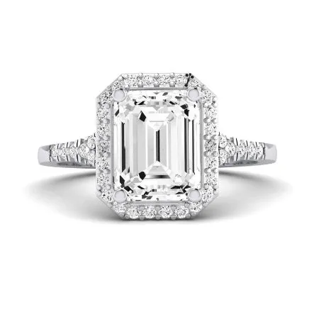 Desert Rose Diamond Matching Band for Emerald Center (Band Only. Engagement Ring Not Included)