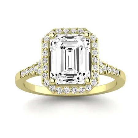 Desert Rose Diamond Matching Band for Emerald Center (Band Only. Engagement Ring Not Included)