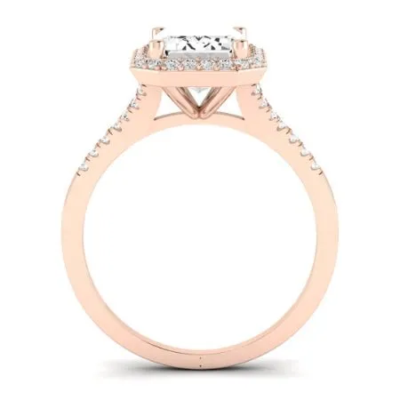 Desert Rose Diamond Matching Band for Emerald Center (Band Only. Engagement Ring Not Included)