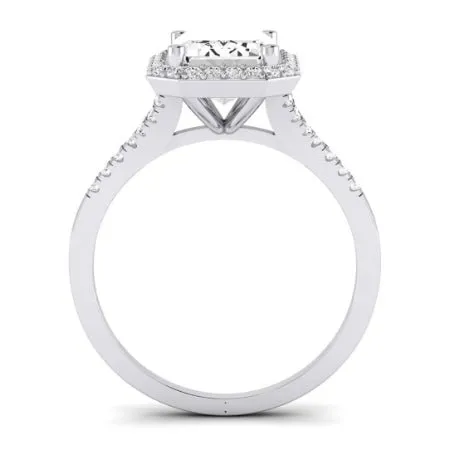 Desert Rose Diamond Matching Band for Emerald Center (Band Only. Engagement Ring Not Included)
