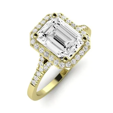Desert Rose Diamond Matching Band for Emerald Center (Band Only. Engagement Ring Not Included)