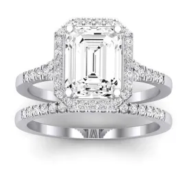 Desert Rose Diamond Matching Band for Emerald Center (Band Only. Engagement Ring Not Included)