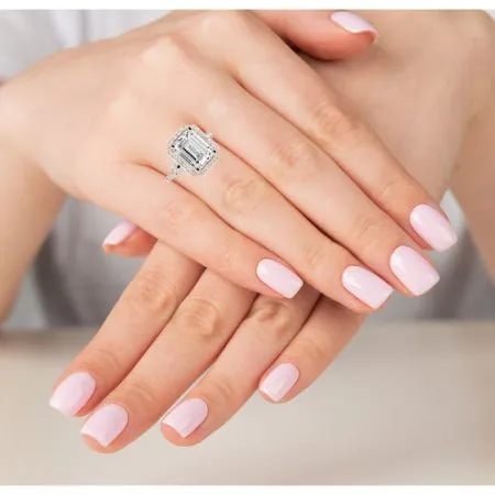 Desert Rose Diamond Matching Band for Emerald Center (Band Only. Engagement Ring Not Included)