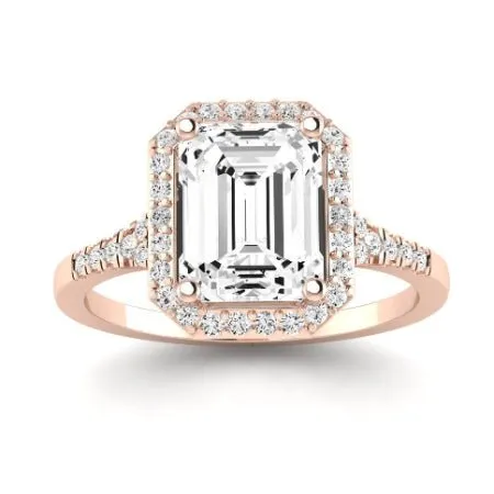 Desert Rose Diamond Matching Band for Emerald Center (Band Only. Engagement Ring Not Included)