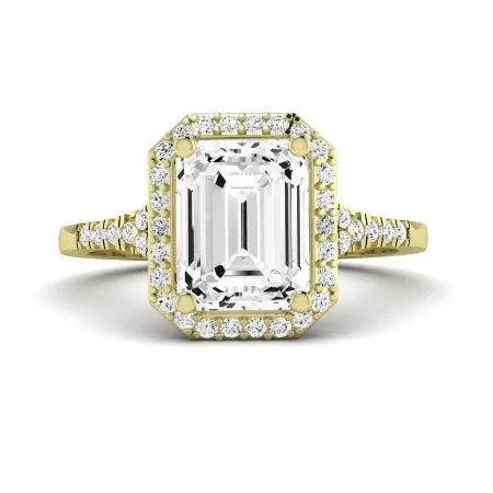 Desert Rose Diamond Matching Band for Emerald Center (Band Only. Engagement Ring Not Included)