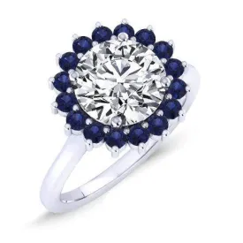 Dicentra Moissanite Matching Band for Round Center (Band Only. Engagement Ring Not Included)