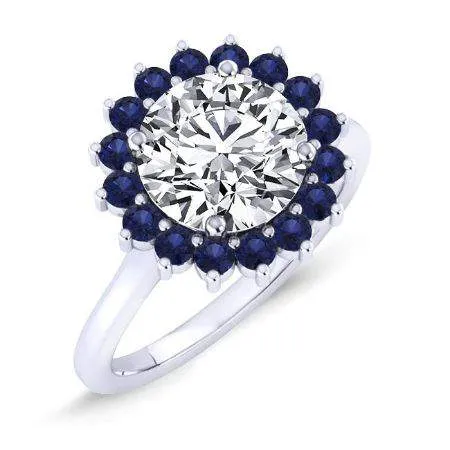 Dicentra Moissanite Matching Band for Round Center (Band Only. Engagement Ring Not Included)