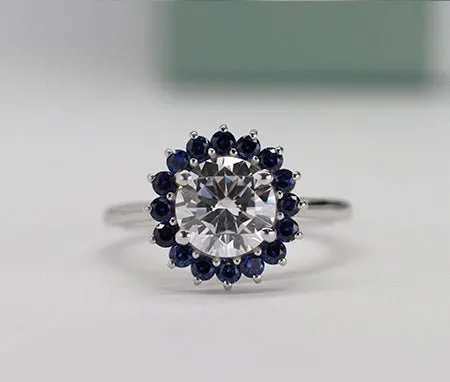 Dicentra Moissanite Matching Band for Round Center (Band Only. Engagement Ring Not Included)