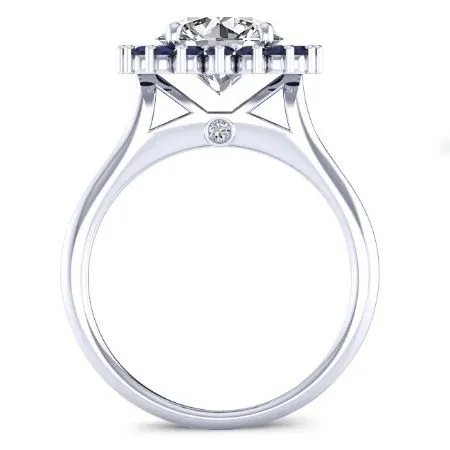 Dicentra Moissanite Matching Band for Round Center (Band Only. Engagement Ring Not Included)