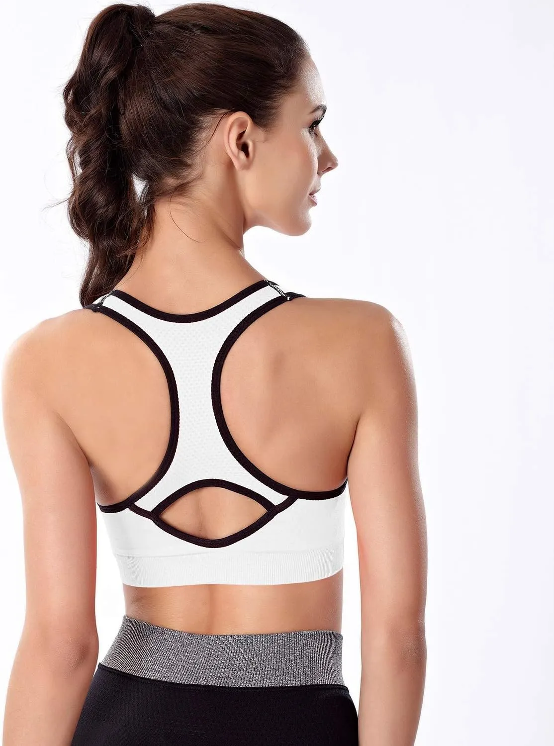 Double Couple Women Racerback Sports Bras for Women High Impact Workout Yoga Gym Fitness Bra