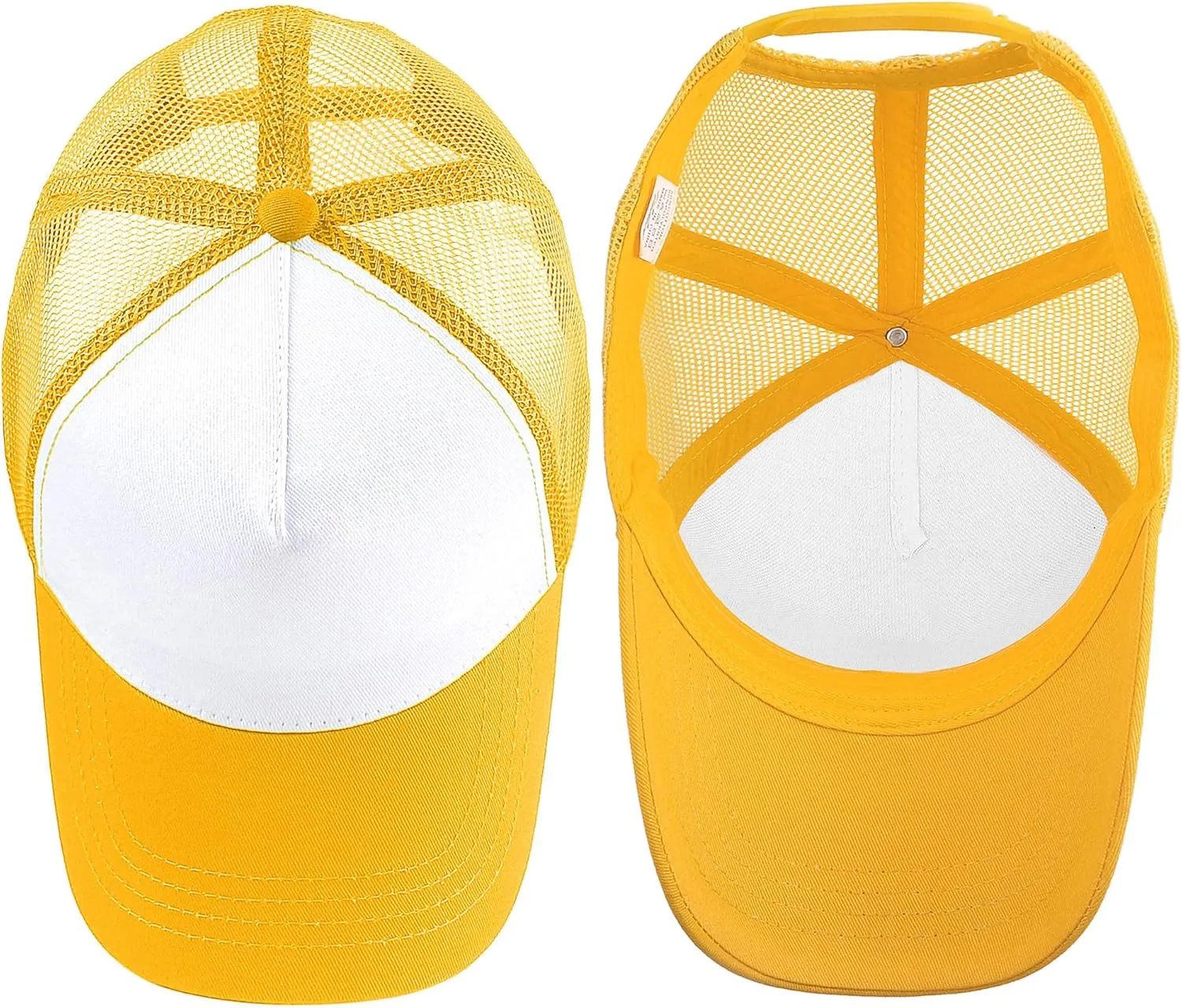 Falari 5-Panel Mesh Baseball Cap, Trucker Hat, Structured Plain Design, Cotton, Adjustable Size