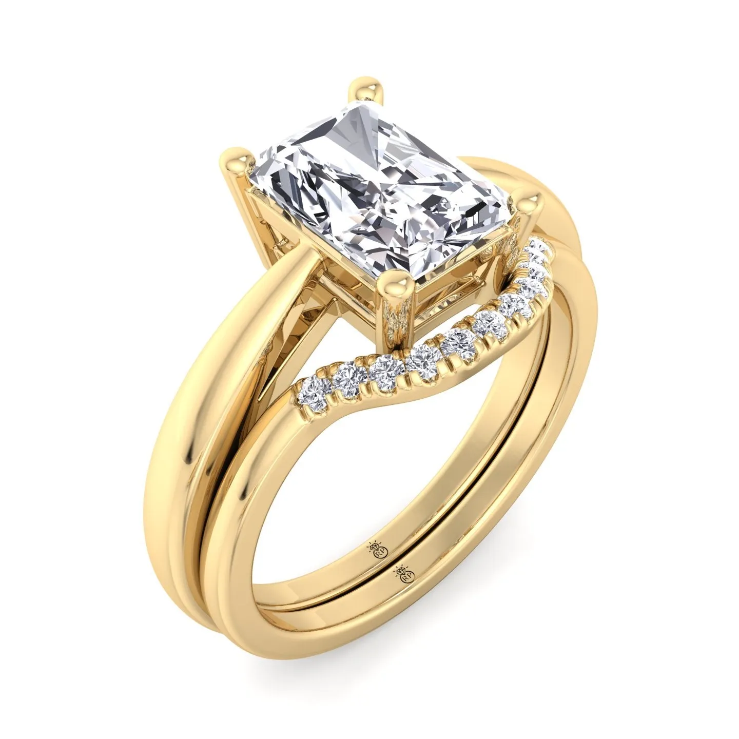 Garland - Matching Wedding Band with Curve (0.04 CT)