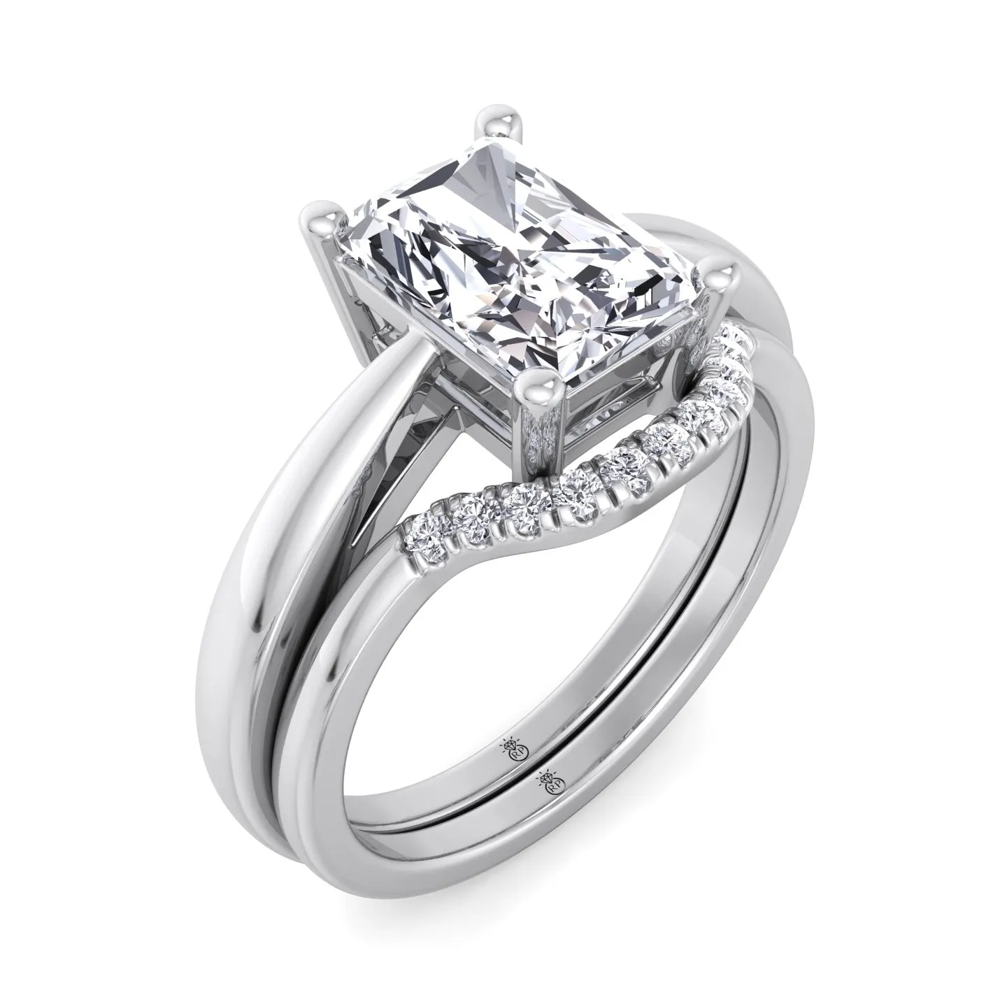 Garland - Matching Wedding Band with Curve (0.04 CT)