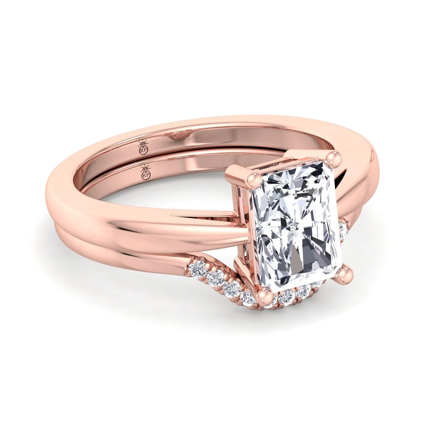 Garland - Matching Wedding Band with Curve (0.04 CT)