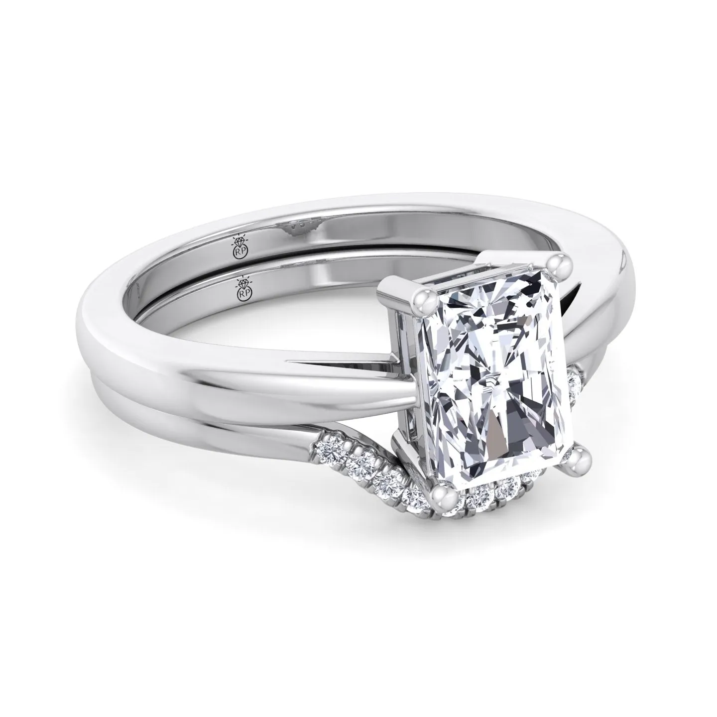 Garland - Matching Wedding Band with Curve (0.04 CT)
