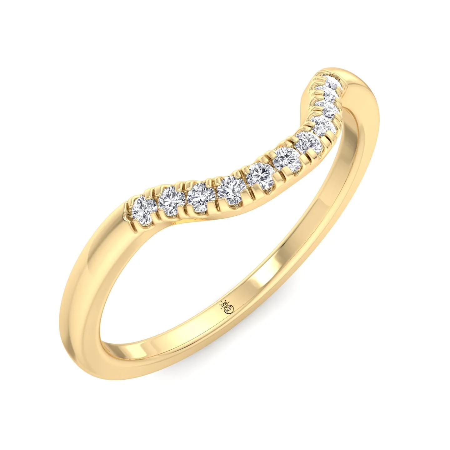 Garland - Matching Wedding Band with Curve (0.04 CT)