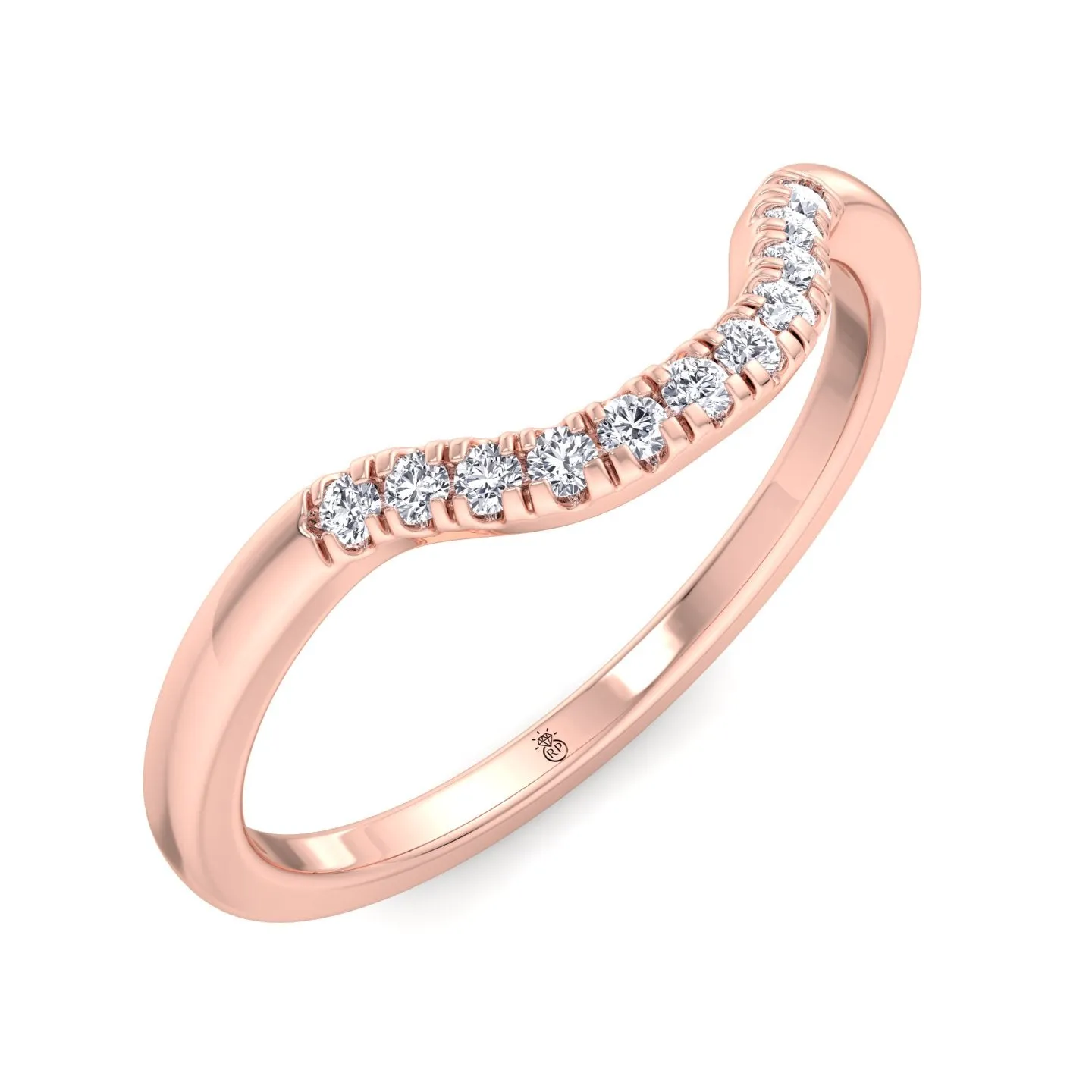 Garland - Matching Wedding Band with Curve (0.04 CT)