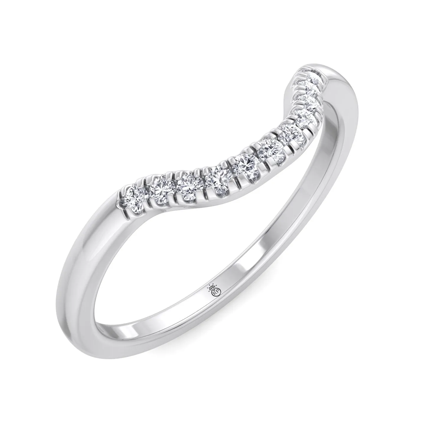 Garland - Matching Wedding Band with Curve (0.04 CT)