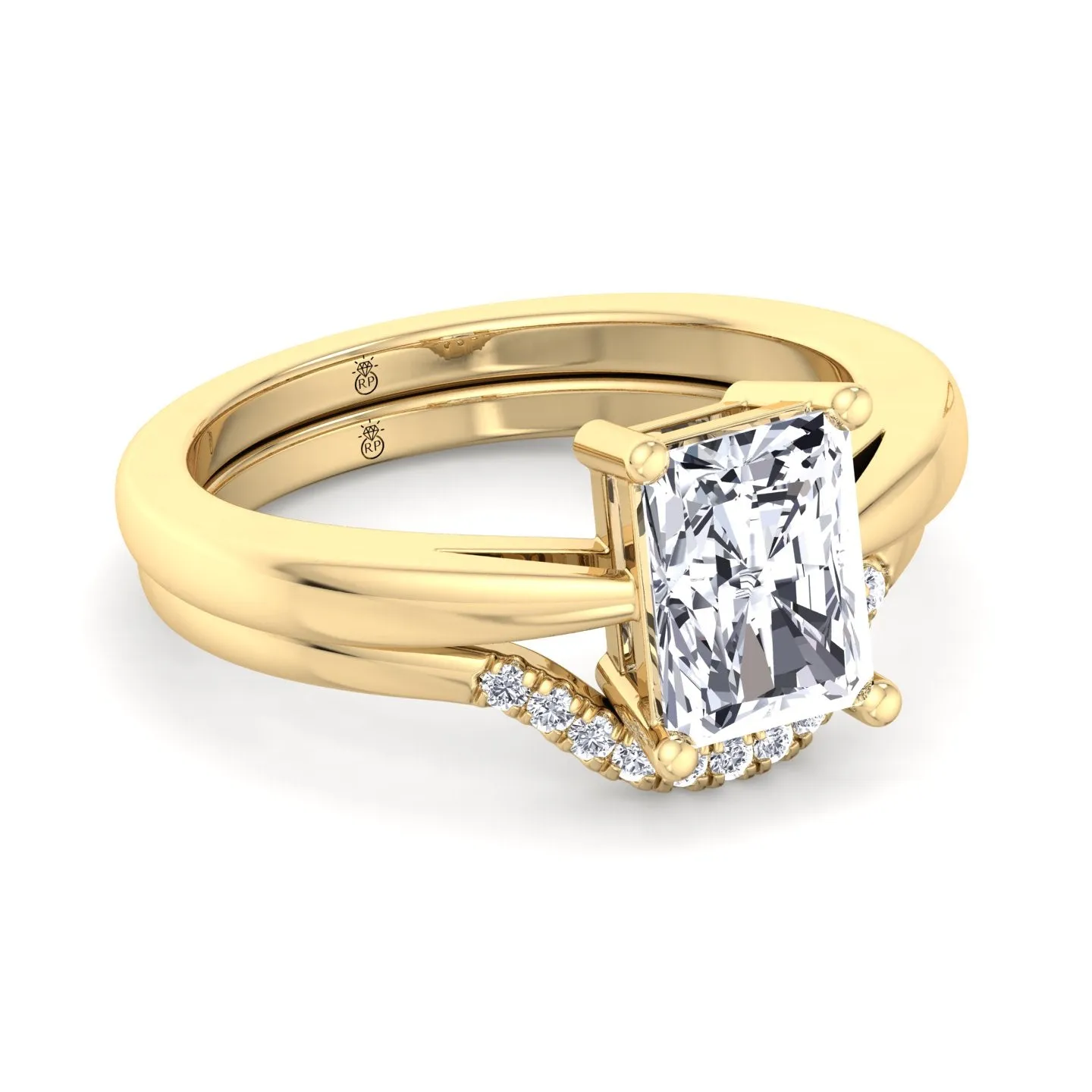 Garland - Matching Wedding Band with Curve (0.04 CT)