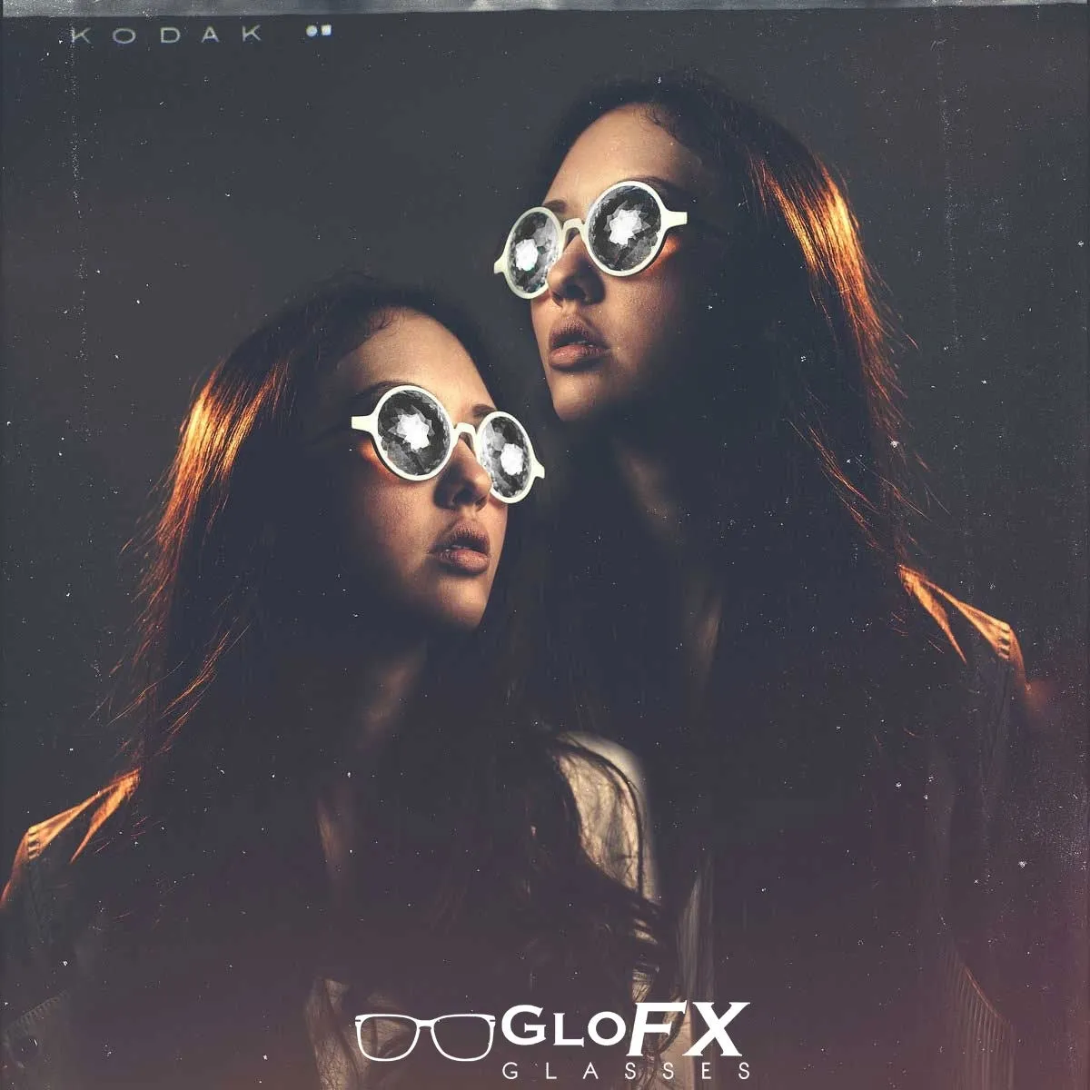 GloFX Kaleidoscope Glasses - Transparent Blue - Clear