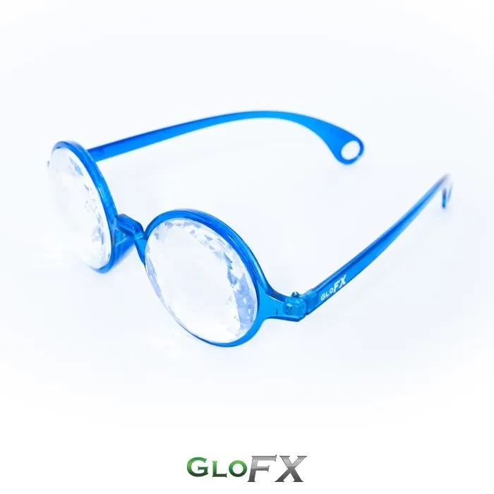GloFX Kaleidoscope Glasses - Transparent Blue - Clear