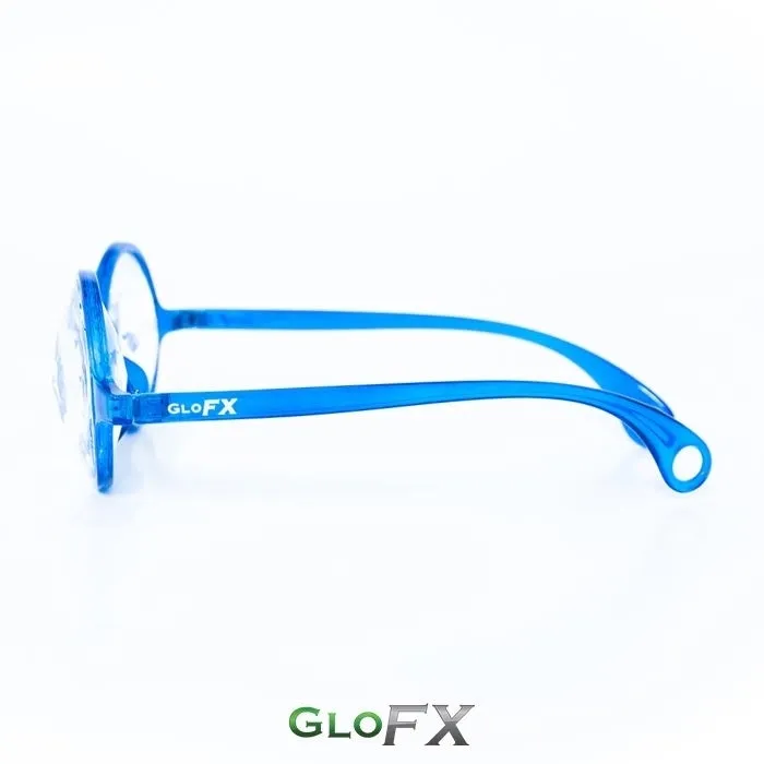 GloFX Kaleidoscope Glasses - Transparent Blue - Clear