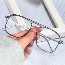 Gmei Unisex Eyeglasses Transparent Double Beam Retro Flat 6536